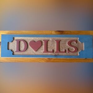 Wooden Dolls Sign with Heart